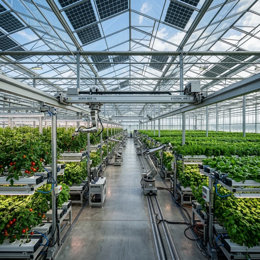 High-tech green technology greenhouse