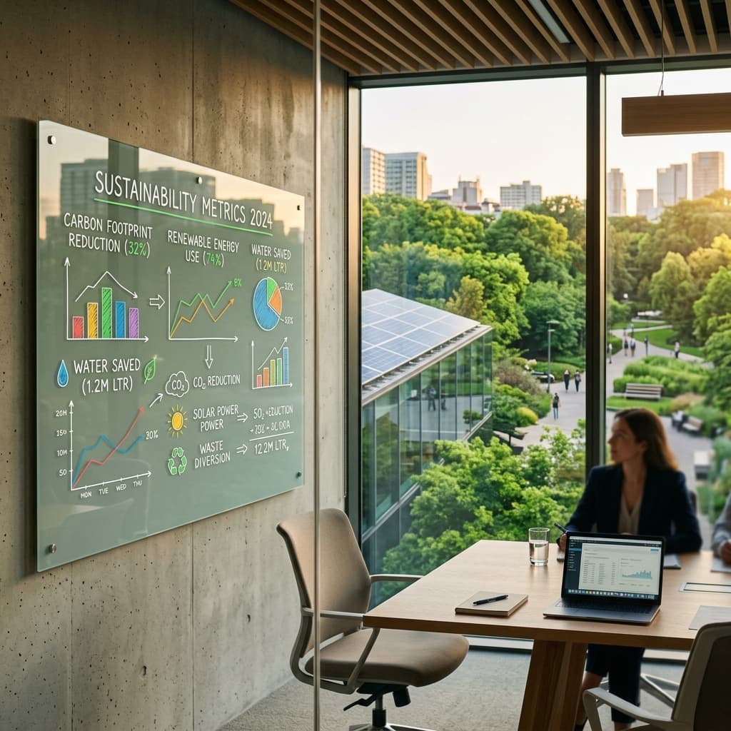Corporate meeting room overlooking green gardens