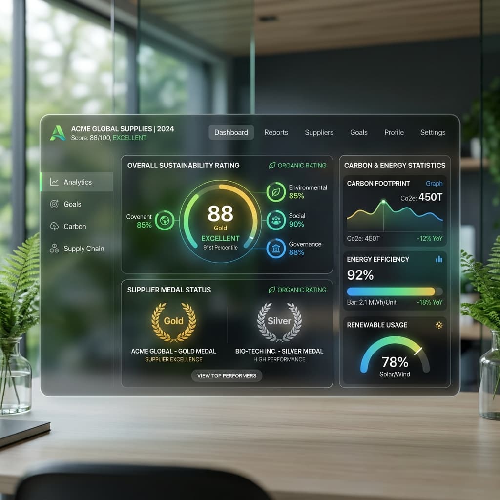 EcoVadis Rating Scorecard Silver and Gold medals